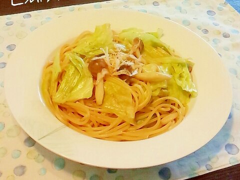 キャベツとしめじのゆず胡椒パスタ